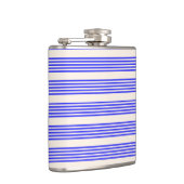 Elektrisch blauw en beige vijf strips heupfles (Rechts)