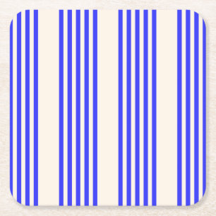 Elektrisch blauw en beige vijf strips kartonnen onderzetters