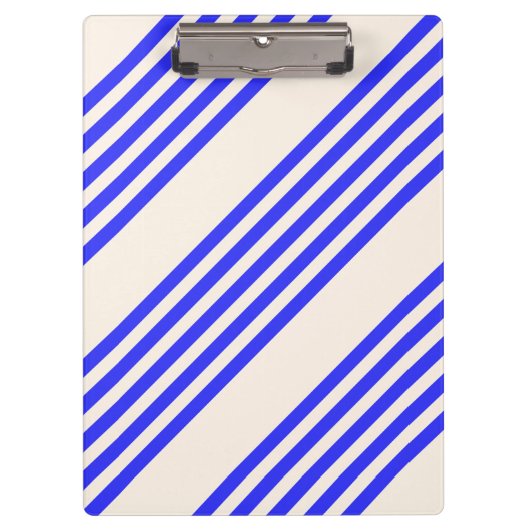 Elektrisch blauw en beige vijf strips klembord (Voorkant)
