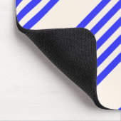 Elektrisch blauw en beige vijf strips muismat (Hoek)