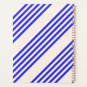 Elektrisch blauw en beige vijf strips planner (Achterkant)
