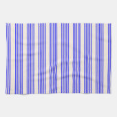Elektrisch blauw en beige vijf strips theedoek (Horizontaal)