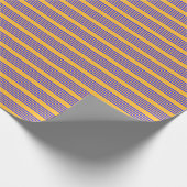 Elektrisch blauw en geel vijf strepen patroon cadeaupapier (Hoek)