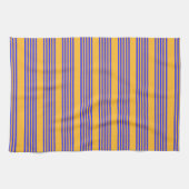 Elektrisch blauw en geel vijf strepen patroon theedoek (Horizontaal)