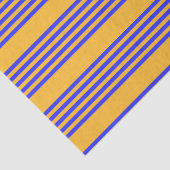 Elektrisch blauw en geel vijf strepen patroon tissuepapier (Detail)