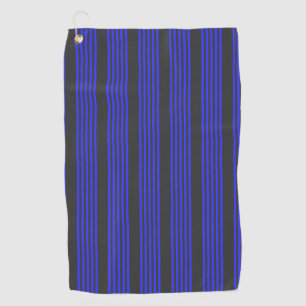 Elektrisch blauw en houtskool met vijf strippen golfhanddoek