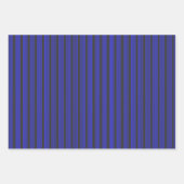 Elektrisch blauw en houtskool met vijf strippen inpakpapier vel (Voorkant 3)