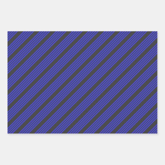 Elektrisch blauw en houtskool met vijf strippen inpakpapier vel (Voorkant 2)