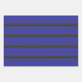 Elektrisch blauw en houtskool met vijf strippen inpakpapier vel (Voorkant)