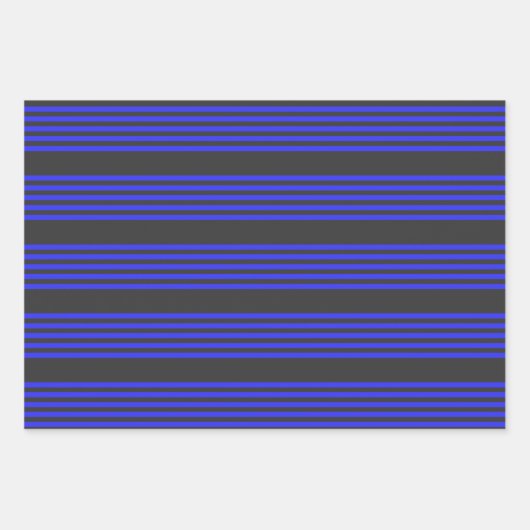 Elektrisch blauw en houtskool met vijf strippen inpakpapier vel (Voorkant)