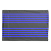 Elektrisch blauw en houtskool met vijf strippen kussensloop (Achterkant)