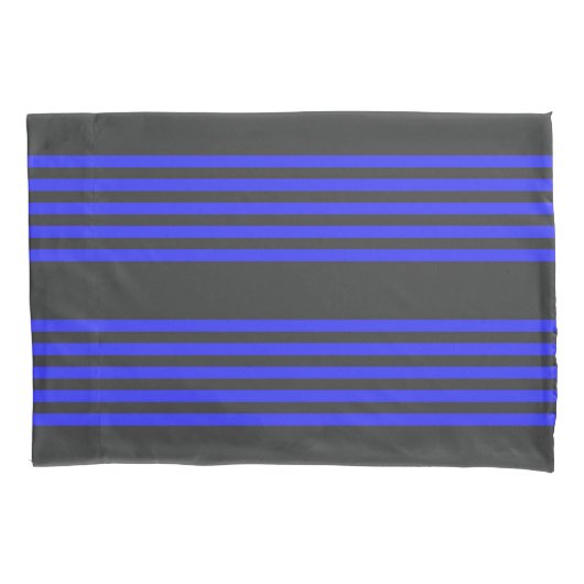 Elektrisch blauw en houtskool met vijf strippen kussensloop (Voorkant)