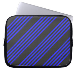 Elektrisch blauw en houtskool met vijf strippen laptop sleeve