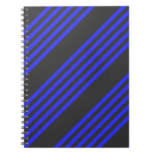 Elektrisch blauw en houtskool met vijf strippen notitieboek