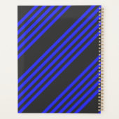Elektrisch blauw en houtskool met vijf strippen planner (Achterkant)