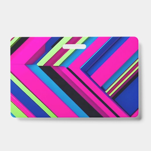 Elektrisch blauw en roze badge (Voorzijde)