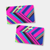 Elektrisch blauw en roze badge (Voor- en achterkant)