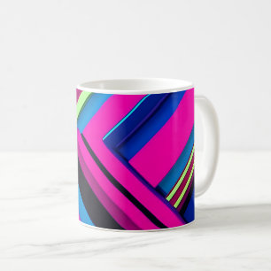 Elektrisch blauw en roze koffiemok