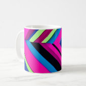 Elektrisch blauw en roze koffiemok (Voorkant links)