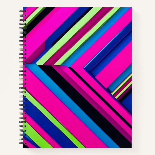 Elektrisch blauw en roze notitieboek (Voorkant)