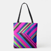 Elektrisch blauw en roze tote bag (Achterkant)