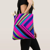 Elektrisch blauw en roze tote bag (Dichtbij)