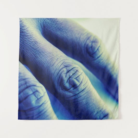 Elektrisch blauw handvat wandkleed (Voorkant)