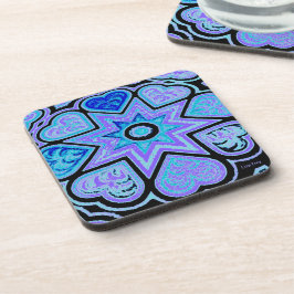 Elektrisch blauw hart en Onderzetters