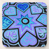 Elektrisch blauw hart en Onderzetters (Voorkant)