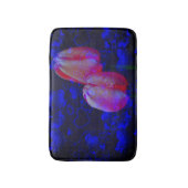 Elektrisch blauw hart en roze tulpen badmat (Voorkant Verticaal)