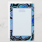 Elektrisch blauw hart- en vaatwerk briefpapier (Voorkant / Achterkant)