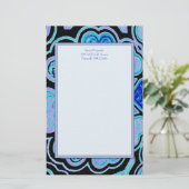 Elektrisch blauw hart- en vaatwerk briefpapier (Staand voorkant)