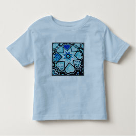 Elektrisch blauw hart & sterren Toddler Kinder Shirts