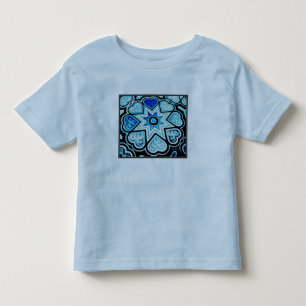 Elektrisch blauw hart & sterren Toddler Kinder Shirts