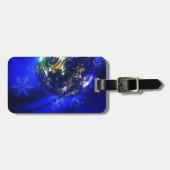 Elektrisch blauw kerstblauw ontwerp, geschikt voor bagagelabel (Voorkant horizontaal)