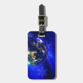 Elektrisch blauw kerstblauw ontwerp, geschikt voor bagagelabel (Voorkant verticaal)