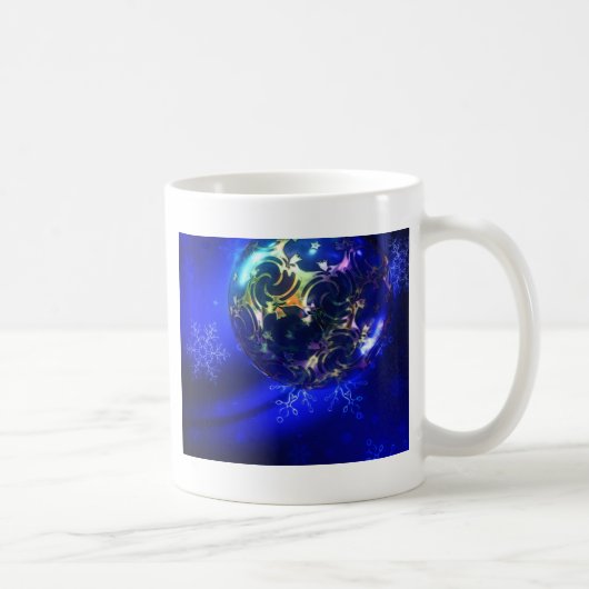 Elektrisch blauw kerstblauw ontwerp, geschikt voor koffiemok (Rechts)
