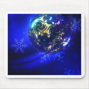 Elektrisch blauw kerstblauw ontwerp, geschikt voor muismat