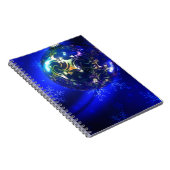 Elektrisch blauw kerstblauw ontwerp, geschikt voor notitieboek (Rechterzijde)