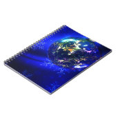 Elektrisch blauw kerstblauw ontwerp, geschikt voor notitieboek (Linkerzijde)