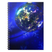 Elektrisch blauw kerstblauw ontwerp, geschikt voor notitieboek (Voorkant)