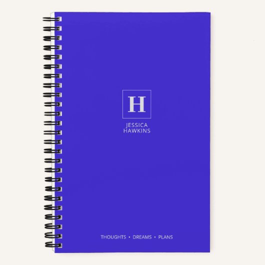 Elektrisch Blauw Klassiek Monogram Notitieboek (Voorkant)