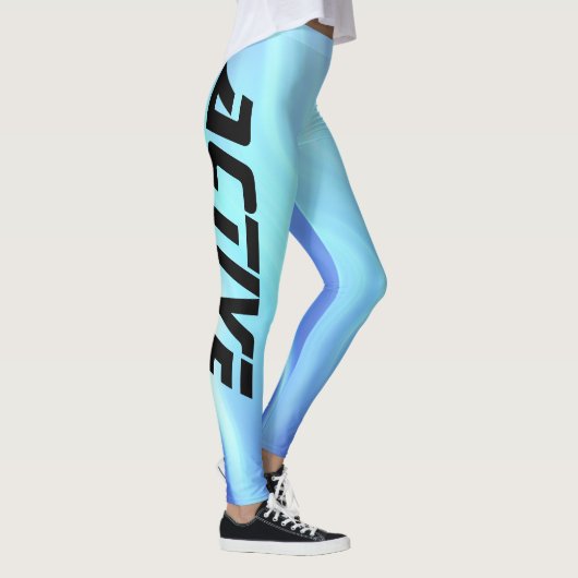 Elektrisch Blauw Kleur Actieve Sport Leggings (Rechts)