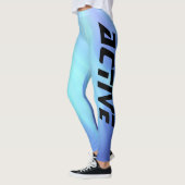 Elektrisch Blauw Kleur Actieve Sport Leggings (Links)