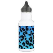 Elektrisch Blauw Leopard Print; Krijtbordlook Waterfles (Links)