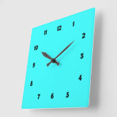 Elektrisch blauw met cijfers vierkante klok (Hoek)