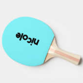 Elektrisch Blauw Moderne Naam | Trendy minimalist Tafeltennisbatje (Zijkant)