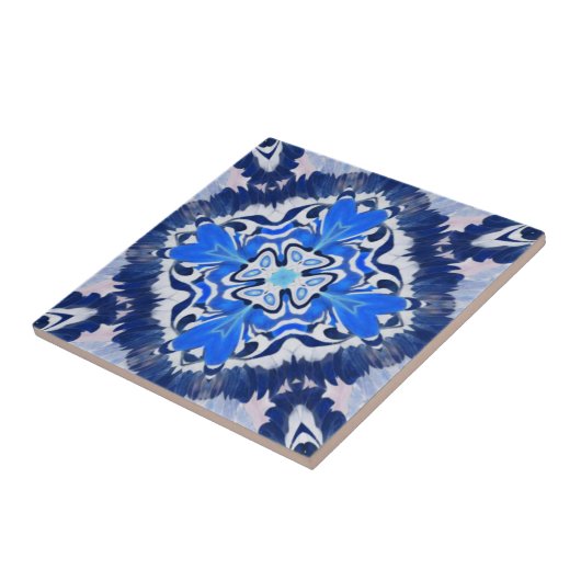 Elektrisch blauw navigatiemodel tegeltje (Zijkant)