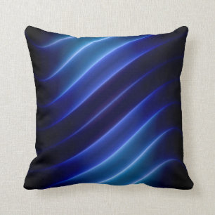 Elektrisch Blauw Neon Stripes Modern Kussen