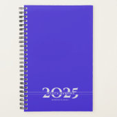 Elektrisch Blauw Overlappende Tekst Split Jaar Wek Planner (Voorkant)